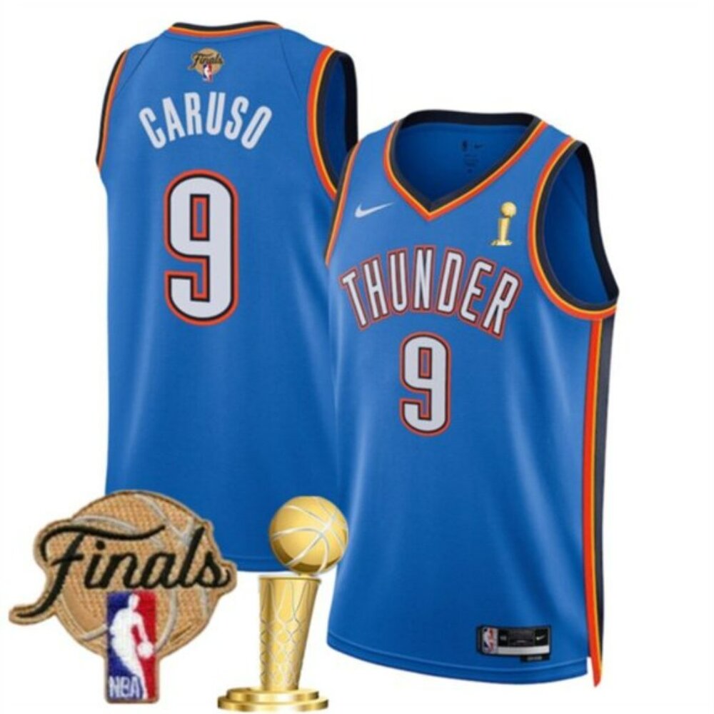 Mens Alex Caruso Blue 2025 Finals And Ch Jersey
